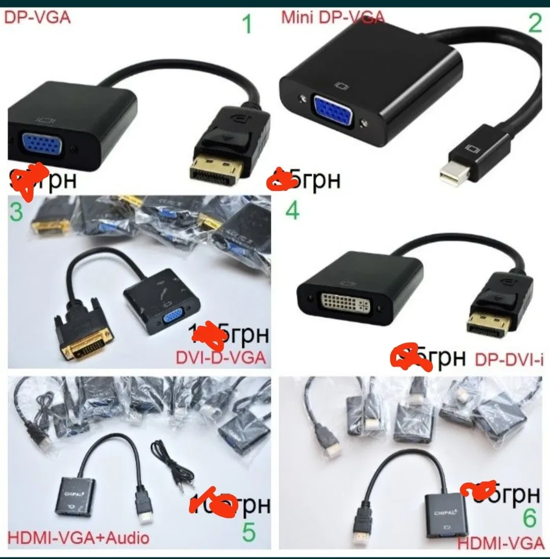 Емулятора Hdmi VGA Dvi-D Dvi-i DP Mini Display port конвертер