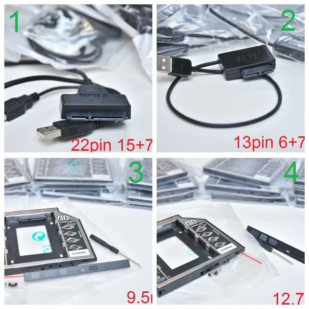 OPTIBAY 9.5 мм 12.7 мм SSD HDD СD-Rom Sata 22pin 7+15pin 13pin 6+7pin.