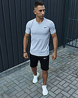 Мужской летний костюм Nike серый удобный футболка и шорты , Спортивный костюм двойка Найк серого цвета н wear