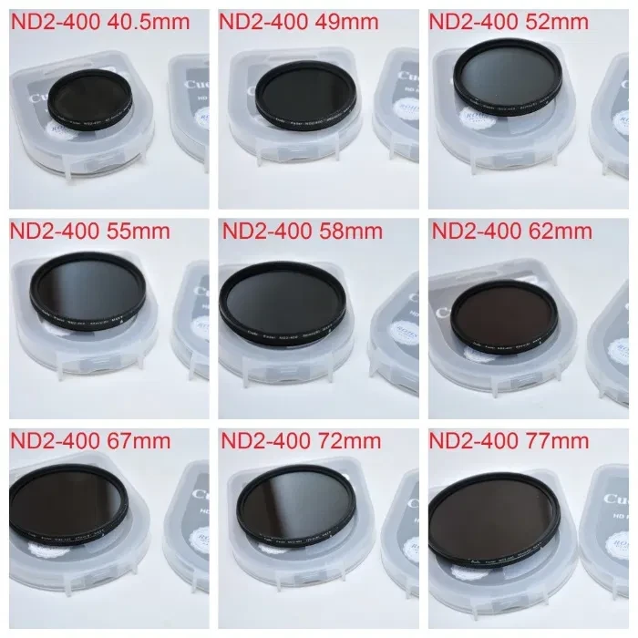 ND2-400 Змінний ND-фільтр 40.5/49/52/55/58/62/67/72/77/82 mm Cuely