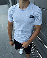 Серая футболка The North Face спортивная мужская качественная , Летняя футболка ТНФ серого цвета классич wear