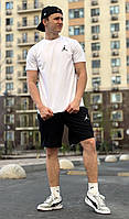 Мужской летний костюм белый Jordan спортивный двойка , Комплект лето Джордан белый футболка и шорты trek