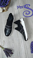 Жіночі кросівки Gabor мокасини натуральна шкіра текстиль чорні Розмір 41