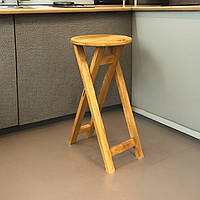 Табурет Високий Розкладний для Бару, Кухні та Кафе Стілець напівбарний з Натурального Дерева Вільха 63см