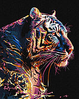 Картина по номерам Тигр с красками металлик. Животные 40*50 см Идейка KHO 6520