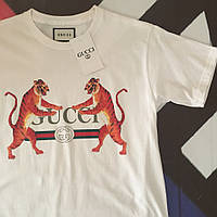 Белая футболка Gucci Tigers. Люкс M