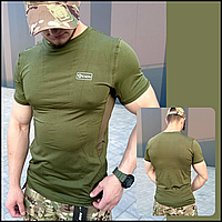 Мужская тактическая военная однотонная футболка олива для военнослужащих, тактические футболки