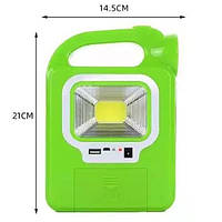 Фонарь кемпинг переносной 6399А - LED+COB, power bank, 2x18650, солнечная батарея. ZX-801 Цвет: зеленый tis