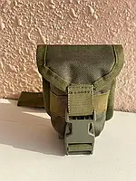 Тактический закрытый подсумок для гранат на бронежилет, сумка под гранаты с системой типа MOLLE цвет олива tal