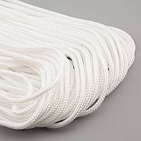 Веревка нейлоновая шнур плетеный с сердечником 3 мм 1 м Белый