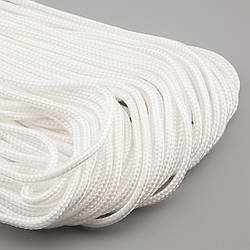 Мотузка нейлонова шнур плетений із сердечником 2 мм 1 м Білий