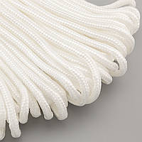 Веревка нейлоновая шнур плетеный с сердечником 5 мм 1 м Белый