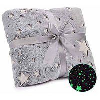 Светящийся детский плед Blanket kids Magic Star 150х100 см | Светящийся в темноте плед IV-494 плюшевое tal
