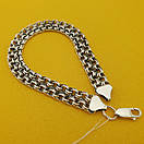 Чоловічий срібний браслет подвійний бісмарк широкий. Браслет на руку срібло 925. Ширина 9 мм. Довжина 23,5 см, фото 10