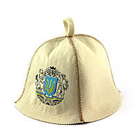 Банная шапка Luxyart "Герб Украины", искусственный фетр, белый (LA-371) js
