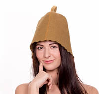 Банна шапка Luxyart, натуральна повсть, коричневий (LA-1000)
