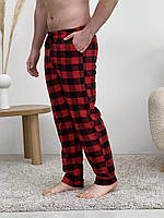 Чоловічі піжамні штани в клітину червоно/чорні XL