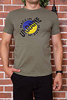 Чоловіча футболка з патріотичним принтом, колір Хакі, 155R002