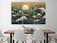 Картина на холсте в стиле Великой волны в Канагаве, декор для дома 90, 60, 3