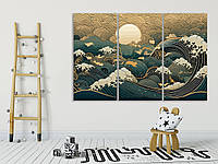 Картина на холсте в стиле Великой волны в Канагаве, декор для дома 210, 140, 3