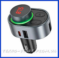 FM-модулятор Hoco PD30W быстрая зарядка + Bluetooth 5.0 FM transmitter metal gray E72 Alegria