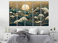Картина на холсте в стиле Великой волны в Канагаве, декор для дома 210, 140, 5
