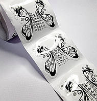 Форма бабочка, бумажный шаблон для наращивания ногтей 50шт.