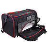 Сумка переноска для котів та собак 78x47x29 см CosmoPet CP-05 (L) Black-Red, фото 4