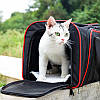 Сумка переноска для котів та собак 78x47x29 см CosmoPet CP-05 (L) Black-Red, фото 8