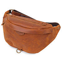 Кожаная мужская винтажная сумка на пояс Vintage 20371 Коричневый js