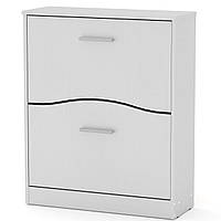 Тумба під взуття ТО-2 біла Компаніт (70х26х85 см)