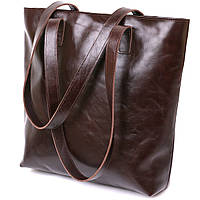 Кожаная женская сумка-шоппер Shvigel 16370 Коричневый js