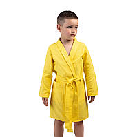 Детский вафельный халат Luxyart размер (4-7 лет) 30-32 100% хлопок желтый (LM-202) js