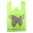 Пакети майка 28х46 см 50 шт. з малюнком метелик білий салатний, фото 2