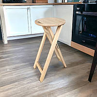 Дерев'яний Табурет з підніжкою для Бару Кухні Піцерії з Дерева Ясен натуральний світлий 63см