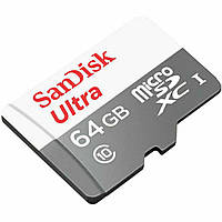 MicroSDXC (UHS-1) SanDisk Ultra 64Gb class 10 A1 (100Mb/s) (adapter SD) inc tal