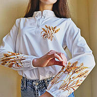 Блузка з принтом колоски пшениці розмір S M