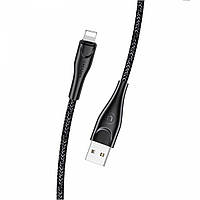 Кабель Usams US-SJ394 U41 Lightning Braided Data and Charging Cable 2m Black inc tal
