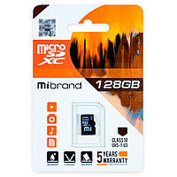 MicroSDXC (UHS-1 U3) Mibrand 128Gb class 10 inc tal