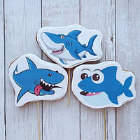 Набор №3 Акула пряники акулы морская тема океан подводный мир фигурки персонажи герои декор торт