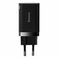 Мережевий зарядний пристрій Baseus Super Si Pro Quick Charger C+U 30W EU Black tal