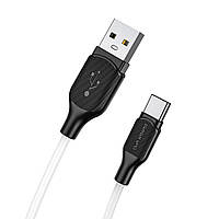 Кабель BOROFONE BX42 USB to Type-C 3A, 1m, silicone, TPE connectors, White tal