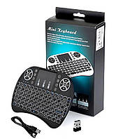 Беспроводная клавиатура Keyboard Backlit Mini с тачпадом и подсветкой, черный
