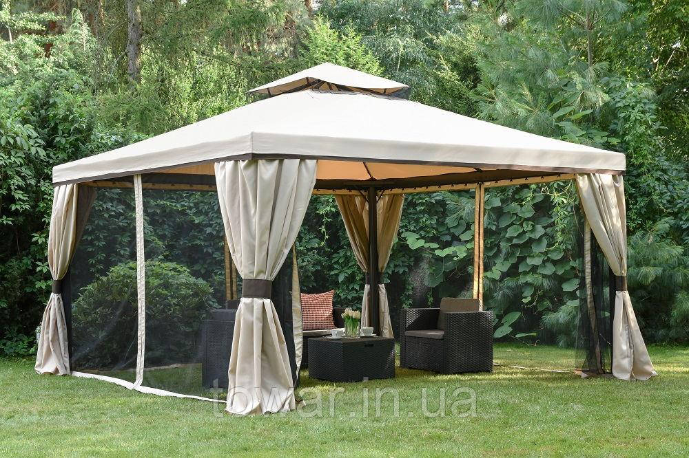 Садовый павильон Walencja 4x4 м + москитная сетка + шторы