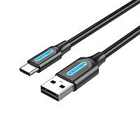 Кабель Vention USB 2.0 A Male to C Male 3A Cable 1M Black (COKBF) inc tal