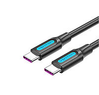 Кабель Vention USB 2.0 C Male to C Male 5A Cable 1M Black PVC Type (COTBF) inc tal