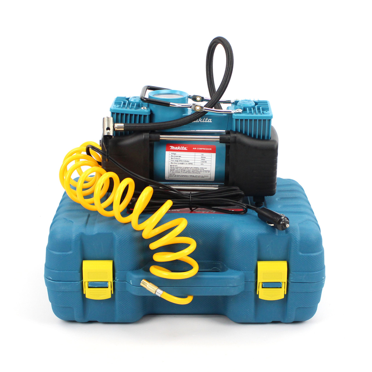 Автомобільний повітряний компресор Makita (72л/хв 12 V, 30 A), з набором інструментів