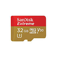 MicroSDHC (UHS-1 U3) SanDisk Extreme Action A1 32Gb class 10 V30 (R100MB/s, 667x) (adapter SD) inc tal