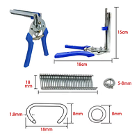 Набор скобообжиматель с обоймой на 30 скоб и пачка скоб (600шт)