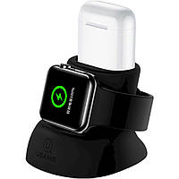 Бездротовий зарядний пристрій Usams US-ZJ051 2IN1 Silicon Charging Holder For Apple Watch And AirPods tal